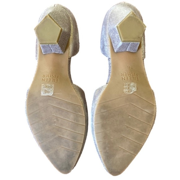 Eileen Fisher Rumi D’orsay Metallic Pump Champagne Women’s Size 6 - Picture 6 of 8